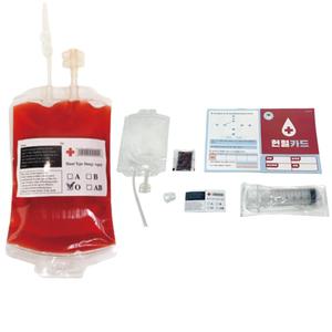 간호 교육 헌혈 실습용 인공 혈액팩 링거팩 세트 링겔 쥬스 봉지 파티