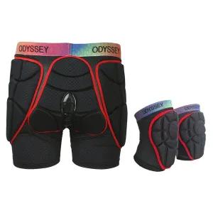 [오딧세이] 스키 / 스노우 보드 엉덩이 + 무릎 보호대 세트 라이더 RA 짧은 꼬리뼈 보호