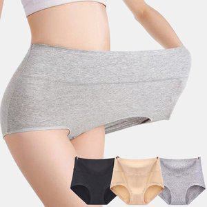 1+1+1 뱃살밴딩 순면하이 데일리 팬티 3컬러