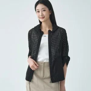 시쓰루 반후드 집업 코트 LCCAO427_BK