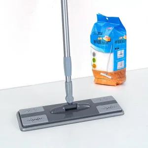 수퍼 부직포 청소기 2단 세트 막대 걸레 + 청소 패드 마포 마대 봉 물 걸래 극세사 거실 사무실 바닥 청소