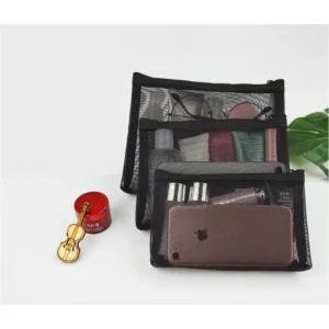 고급형 블랙 메쉬 다용도 파우치(S.M.L)/메이크업/멀티/여성/다용도/정리/목욕/지퍼/소지품/휴대용/속