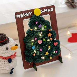 크리스마스 위빙 아트 키트 DIY 재료 트리 액자 소품 만들기 세트 겨울 굵은 털실 공예 직조 핸드 핑거니팅