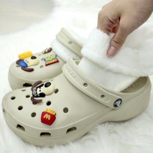 방한용 겨울용 밀림방지 털탈부착 털안감 퍼안감 크록스 호환 내피