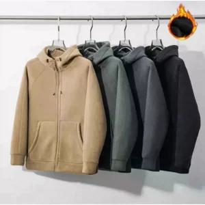 찐굿 고품질 두꺼운 후드 집업 양면 플리스 자켓 초극세사 양털 기모 뽀글이 후리스