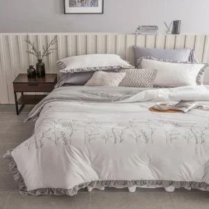 [Q]크림벨로아 자수극세사 침구세트