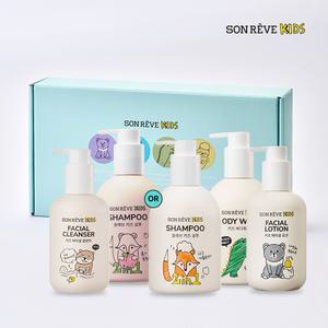 쏭레브 키즈 4종 선물세트 (샴푸+바디워시+페이셜로션+페이셜클렌저+컬러링북)_피치코코