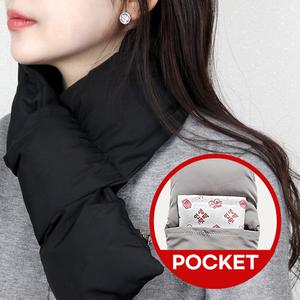 패딩 목도리 주머니 핫팩 보관가능 쁘띠 겨울 머플러 남여공용 키즈부터 성인까지 경량패딩  4컬러  골프 낚시 겨울 야외스포츠 방한용품