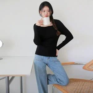 [르포엠]모리안 스퀘어넥 골지니트 4종세트