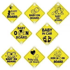 자동차 로고 감성 디자인 데칼 흠집 스티커 아기 온보드 시리즈 흡입 컵 타입 스타일링 어린이 안전 경고