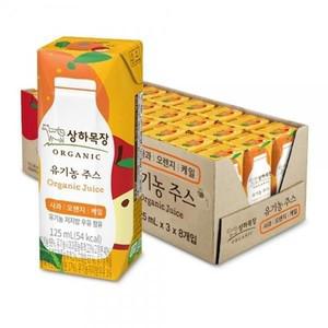 상하목장 유기농 주스 사과 오렌지 케일 125ml x 24개