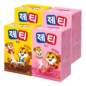 제티 쵸코렛맛 + 딸기맛 각 17g 40개입 총 80개입