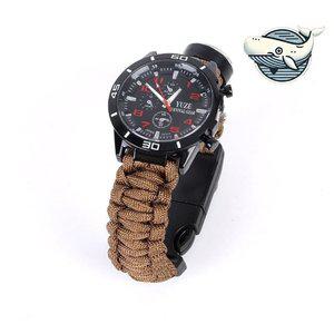 다기능 생존용 팔찌 시계 칼과 로프 포함