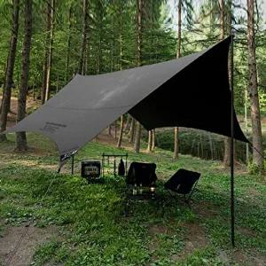 카즈미 헥사타프 캠핑 차광막 텐트 그늘막 타프 블랙-WFHN1M0