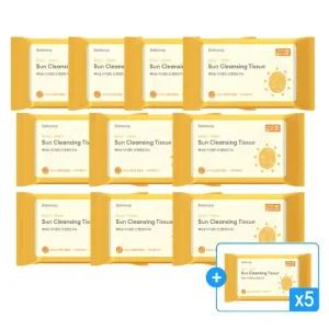 [1+1] 이지클린 선 클렌징 티슈  10매x5팩 EA)) 총100매)+[gift]선클렌징티슈 5팩 ea)