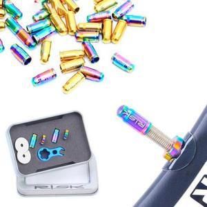 OC1110엣지 자전거 티타늄 프레스타 밸브캡 7P 케이스세트