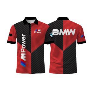 편안한 턴다운 칼라 반팔, 경량 스포츠 의류, BMW 로고 프린트, 오토바이 라이딩 스포츠 폴로 셔츠, 신제품