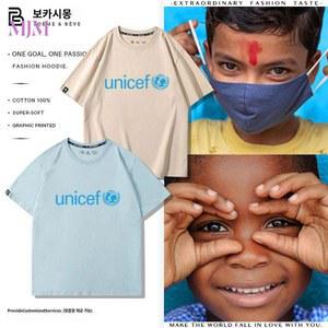 티셔츠 면 오버핏 라운드 유니세프 남자 반팔티 기능성 빅사이즈