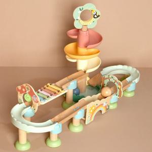 두돌 아기 선물 청각자극 구슬굴리기 멜로디 회전트랙 원목타워 유아동 시각 놀이활동