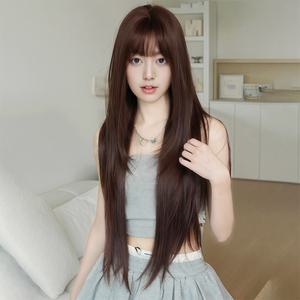 키라비 가발 여성 통가발 스트레이트 긴머리 85cm KPE0472