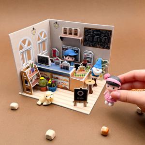 [문구티쳐] 토단(TD) 3D 입체 종이 퍼즐 미니스토어 (카페) 1인세트 DIY 장식소품 인형집 퍼즐놀이 학습교구활동 만들기수업