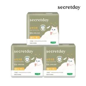 생리대 순한코튼 오가닉린넨 입는오버나이트 중대형 6PX3팩