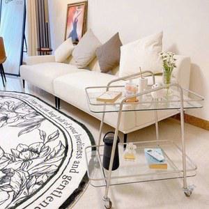 미드센츄리 모듈 레드 사이드 코너 보비트롤리 선반