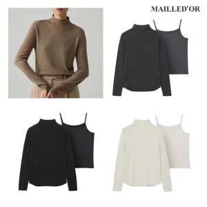 [홈쇼핑인기]마예도르 울메탈 시스루 풀오버+나시 SET