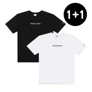 2PACK 타미진스 남녀공용 자수로고 TJ반팔티셔츠