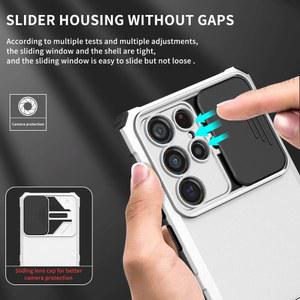 갤럭시 S24 S23 울트라 S22 S21 플러스 Note20 A53 A33 A52 A32 보 않는 스탠드 커버에 대한 슬라이드 카메라 보호 케이스 DS-AE