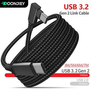 USB C 3.2 GEN2 링크 케이블 퀘스트 2 헤드셋 VR 고속 충전 메타 3 용 타입 10GBPS 5M 6M 7M