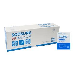 멸균 폴리글러브 2매 100켤레 5각 / 개별포장 일회용 장갑