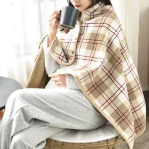 체크 망토 스냅 담요 택1/무릎/극/세사/휴대용/독서실/사무실/학교/가정/똑딱이여성/동계/겨울/보온
