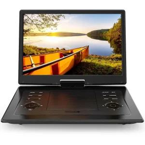 아동용 18인치 휴대용 DVD 플레이어 15.6인치 회전 스크린 5시간 충전식 배터리 대용량 듀얼 스피커가 있는