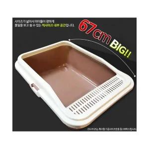 (70% 1+1 땡처리) 고양이 화장실 초대형사이즈 67x42cm 거묘/뚱묘/대묘 적합 2개세트 색상랜덤(블루/브라운