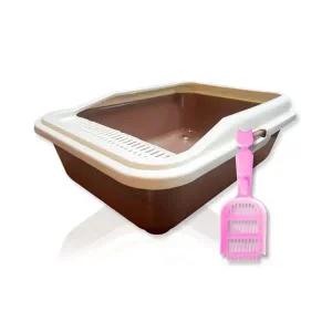 (70% 1+1 땡처리) 고양이 화장실 평판형 대형사이즈 50x36cm 2개세트 브라운색상