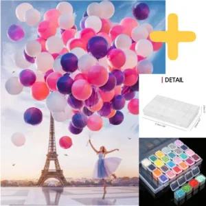 30x40cm 풍선과 에펠탑 보석십자수 비즈상자 세트