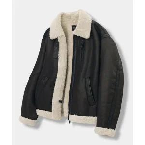 브랜드정품 디미트리 블랙 페이드 워싱 B-3 무스탕 자켓_블랙 226188