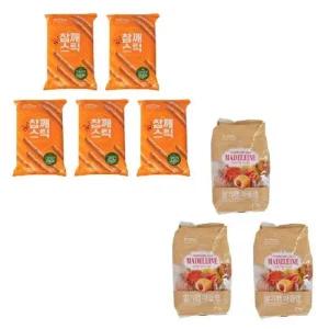 노브랜드 참깨스틱 187g x5개 + 딸기잼 마들렌 500g x3개 학교 사무실 탕비실 간식 과