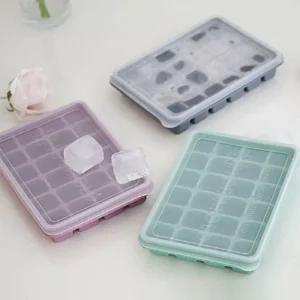 파스텔 실리콘 사각 아이스몰드 24구 3color 그레이/마늘보관틀 실리콘몰드 아이스크림틀