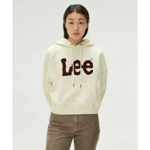 매장정품 LEE 부클 트위치 로고 기모 후드 티셔츠 크림 LE2404HD05CM 157431