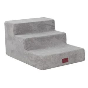 강아지 넓은 계단 3단 그레이 1P 보온 관절관리 스텝 강아지침대계단