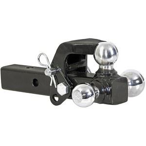 구매자 제품 1802279 트라이볼 트럭 히치 위드 후크, 2인치 리시버 튜브용 솔리드 섕크, 크롬 용접 강철 견인 볼, 블랙 파우더 코팅, 및 트레일러용 액세서리