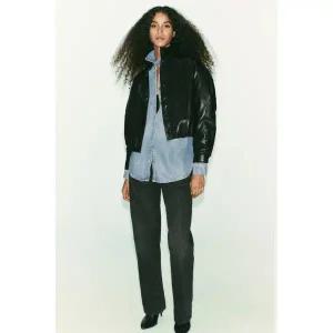[정품] 자라 자켓 코트 데일리 아웃터 ZARA 하이넥 페이크 봄버 재킷 - 블랙