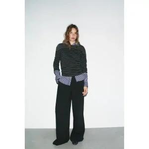 (MD PICK) ZARA 플리츠 플랩 팬츠 - 블랙 4391517800 96873