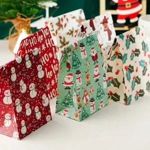 크리스마스 크라프트 선물 포장 종이 봉투 10매/페이퍼 백 포장지 각대 간식 쇼핑 일회용 무지 봉지 쿠키