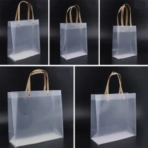 리빙여우 반투명 비닐쇼핑백 손잡이포장가방