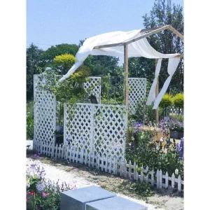 야외마당 가림막 전원주택 울타리 화이트 정원입구