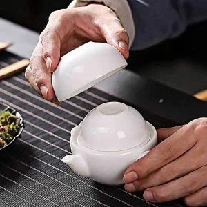 콤팩트 휴대용 다기 세트 전통다기 도자기 찻잔