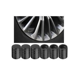 오실리 자동차 타이어 커버, 휠 트럭, 알루미늄 방진 밸브 공기압 오토바이, 6PCS 스템 장착된 액세서리, 부식 범용(블랙) SUV용 방지 플라스틱 라이너가 캡,